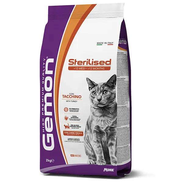 Monge Gemon Sterilised Cibo Secco per Gatti Adulti Sterilizzati con Tacchino 2 kg