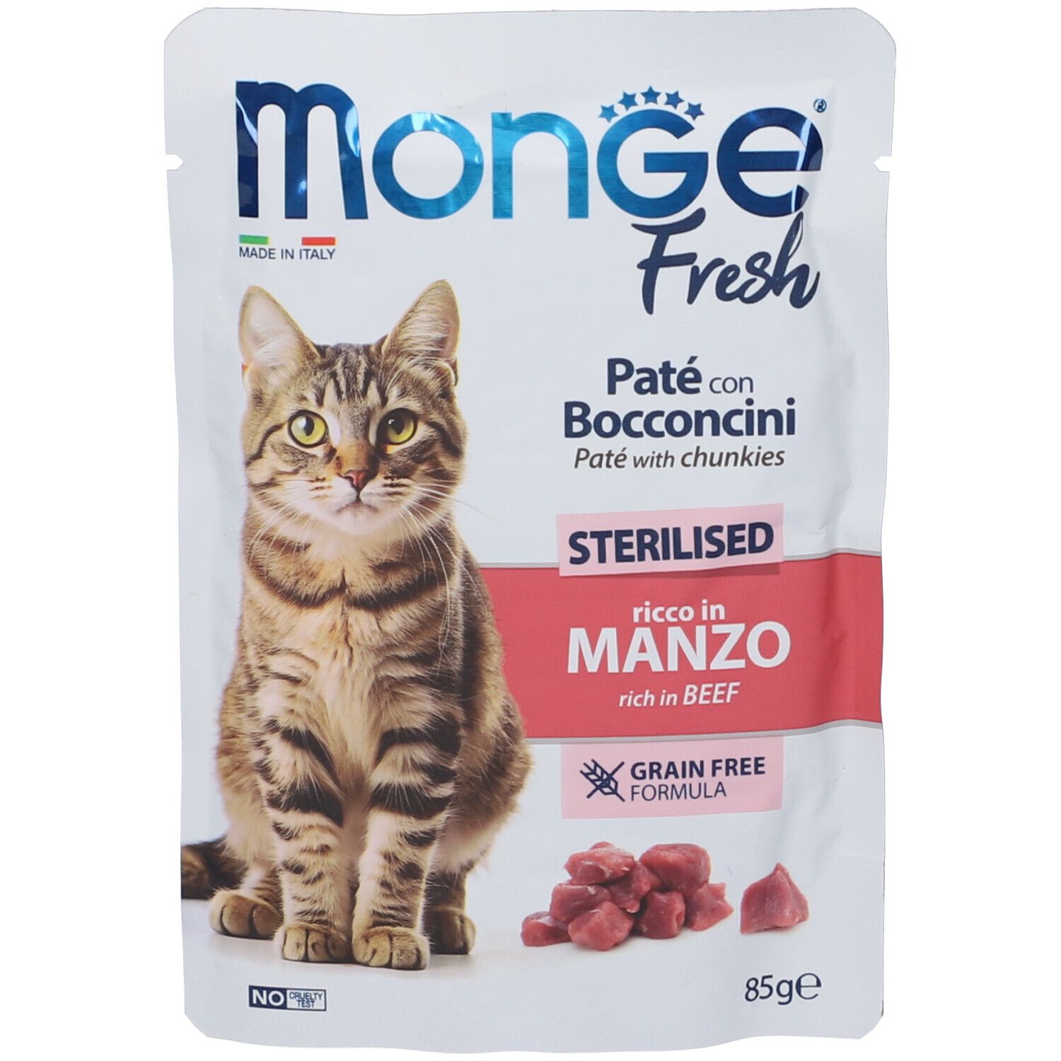 Monge Fresh Cat Sterilised Manzo 85 g Mangime