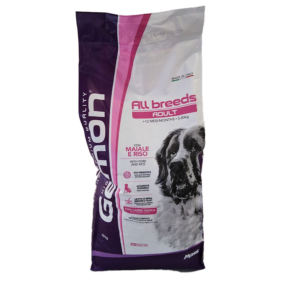Monge Gemon All Breeds Maiale Riso Cani Adulti 15000 g Mangime
