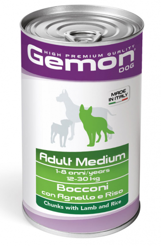 GEMON CANE BOCCONI MEDIUM ADULT AGNELLO 1,25KG (lattina)