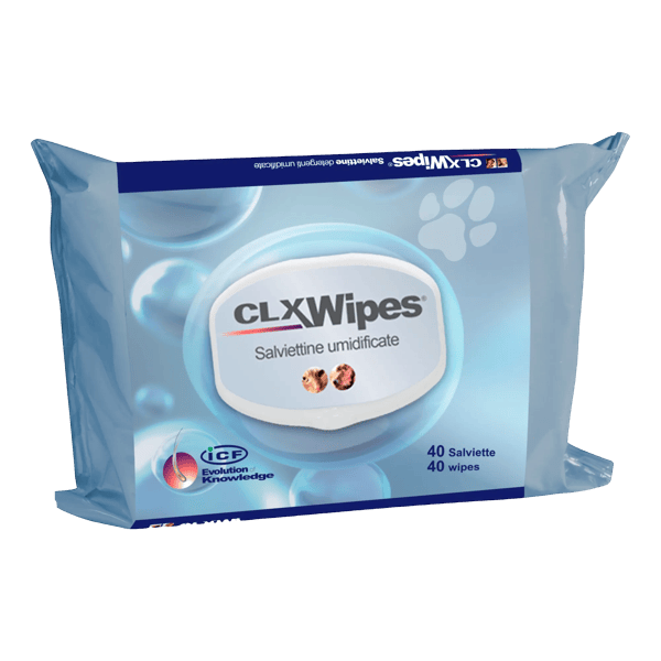 Clx Wipes Salviettine Veterinarie per la Pulizia e l'Igiene degli Animali Domestici 40 Salviette