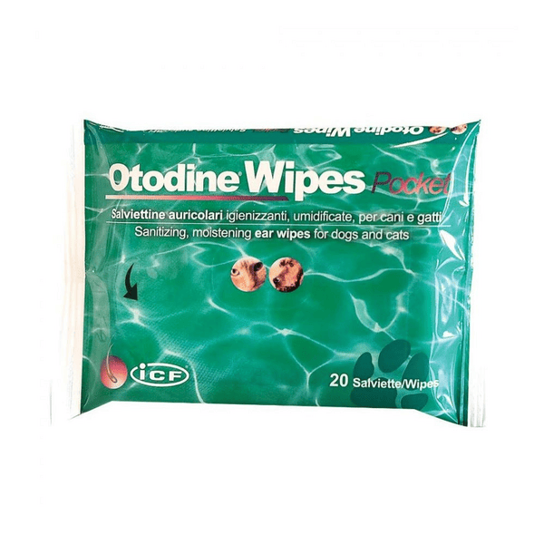 Otodine Wipes Pocket Salviettine Auricolari Cani e Gatti 20 Pezzi