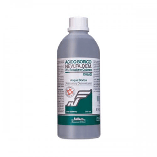 Acido Borico New.Fa.Dem 3% Soluzione Cutanea Antisettico Ustioni 500ml