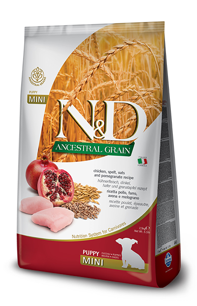 N&amp;d ancestral cereals canine chicken &amp; pomegranate puppy mini 2,5 kg