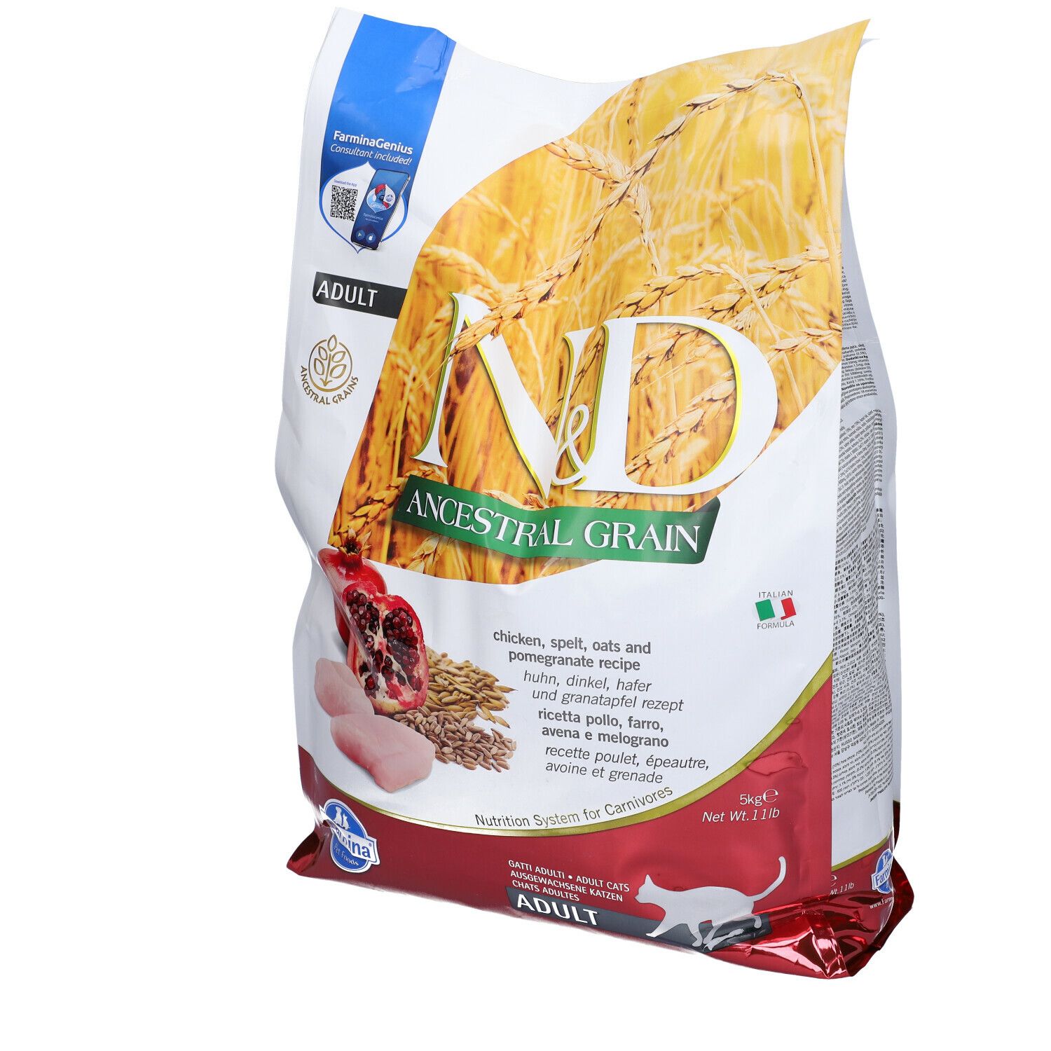 Farmina® N&D Ancestral Grain Feline Chicken & Pomegranate Adult 5000 g Pellets