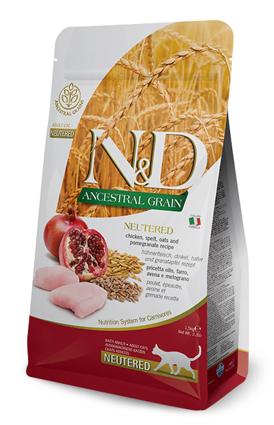 N&amp;d low ancestral grain cat chicken &amp; pomegranate neutered 5 kg