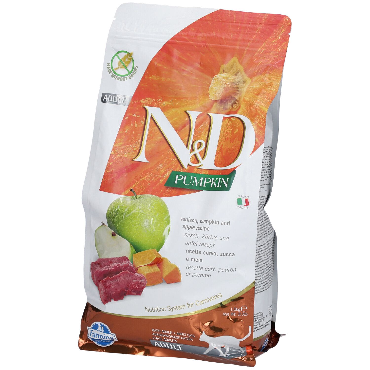 Farmina® N&D Pumpkin Venison & Apple Adult 1500 g Pellets — confronto prezzi