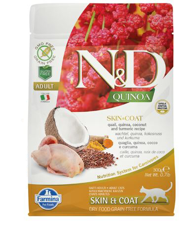 Farmina N&D Quinoa per Gatti Adulti con Quaglia Cocco e Curcuma 300 g Mangime