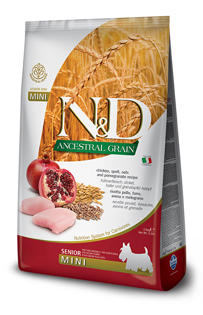 N&amp;d dog ancestral chicken&amp;pomegranate senior mini 2,5 kg — confronto prezzi