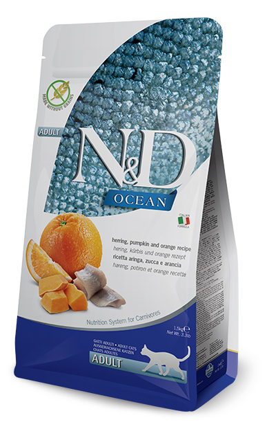 Farmina Gatto N&amp;D Ocean Adulto Aringa, Zucca &amp; Arancia 1,5 Kg