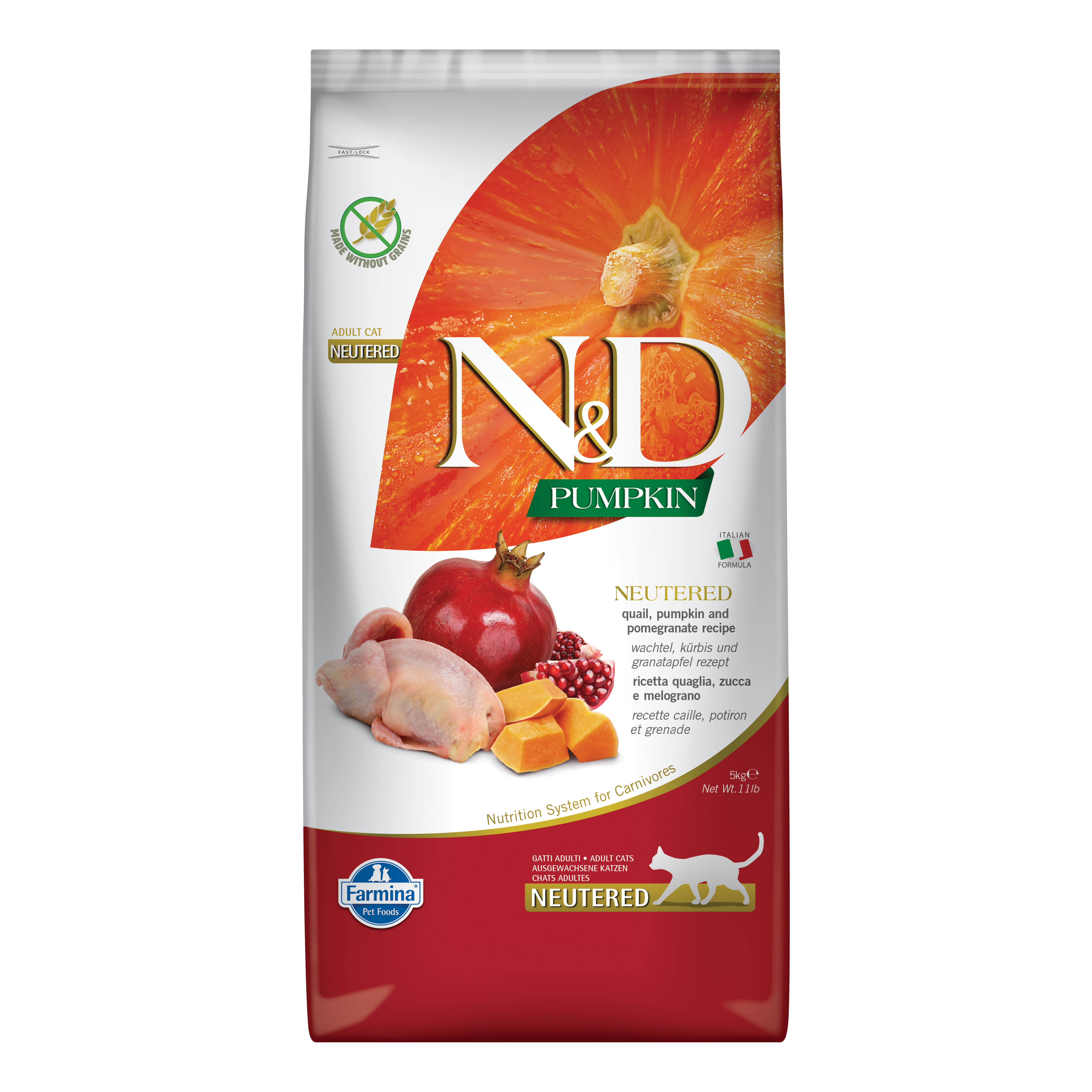 Farmina® Pumpkin Feline Quail, And Pomegranate Neutered 5000 g Mangime