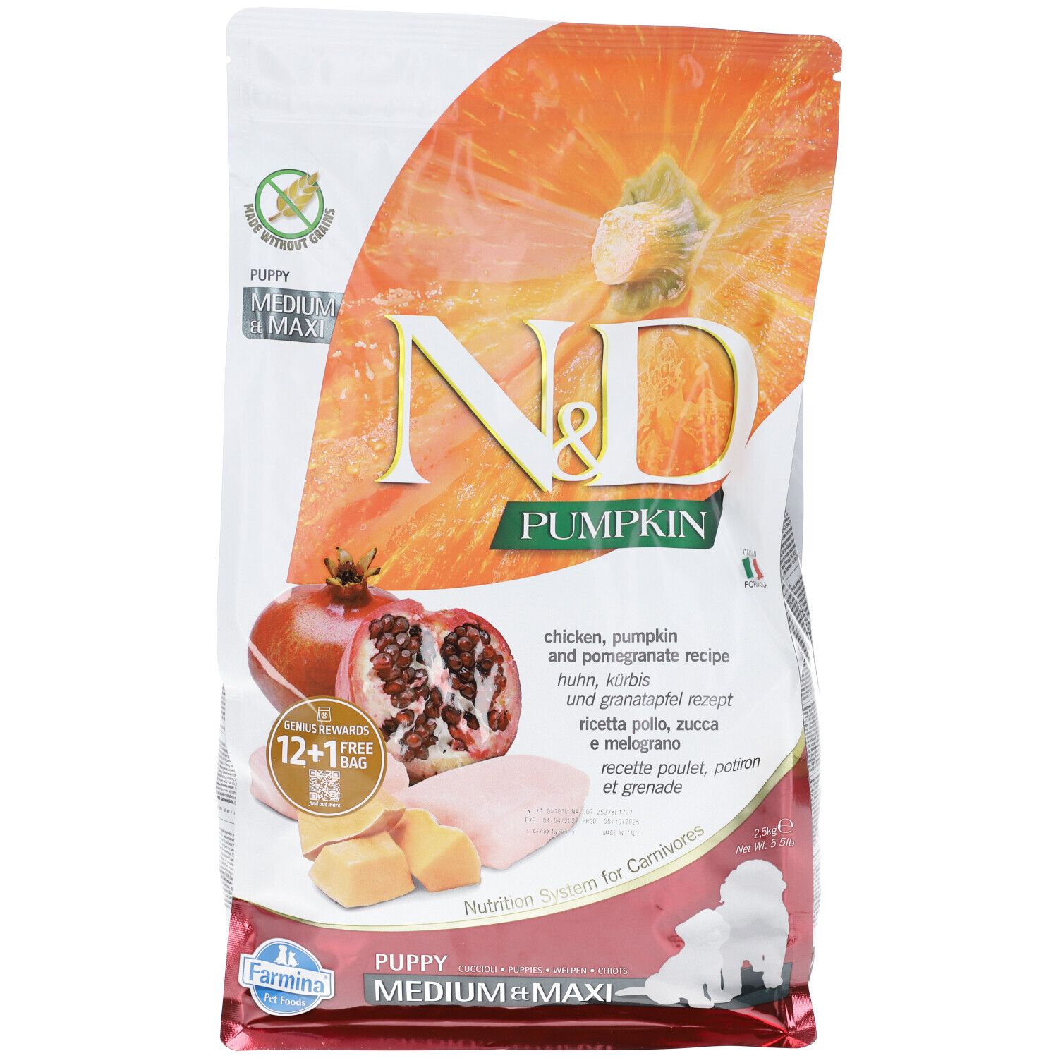 Farmina® N&D Pumpkin Chicken And Pomegranate Puppy Medium & Maxi 2500 g Pellets