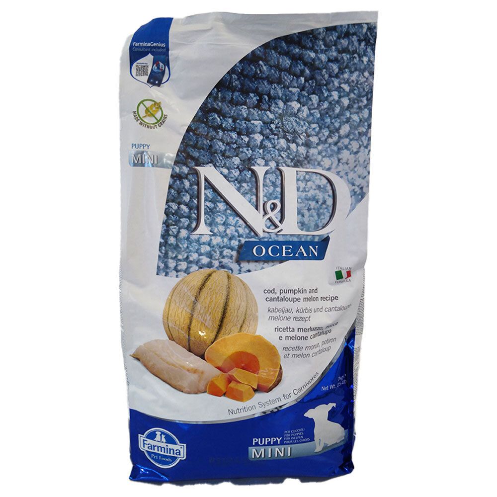 Farmina® N&D Cod, Pumpkin And Cantaloupe Melon Puppy Mini 7000 g Pellets