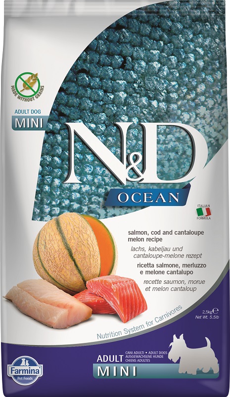N&d ocean dog salmone merluzzo cantalopo adult mini kg 2,5