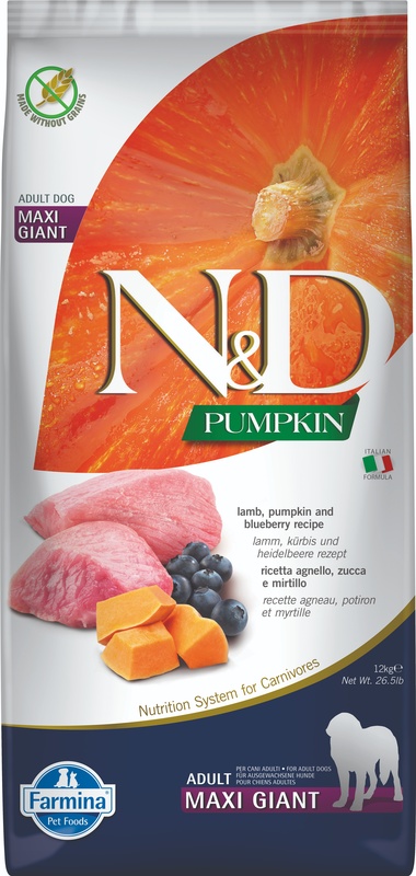 N&amp;d pumpkin dog agnello e mirtillo adult maxi giant 12 kg