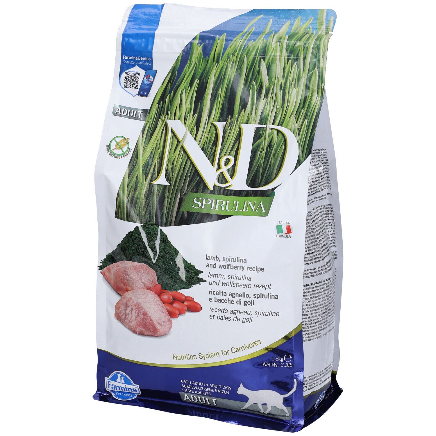 Farmina Lamb, N&D Spirulina And Wolfberry Adult 1500 g Mangime