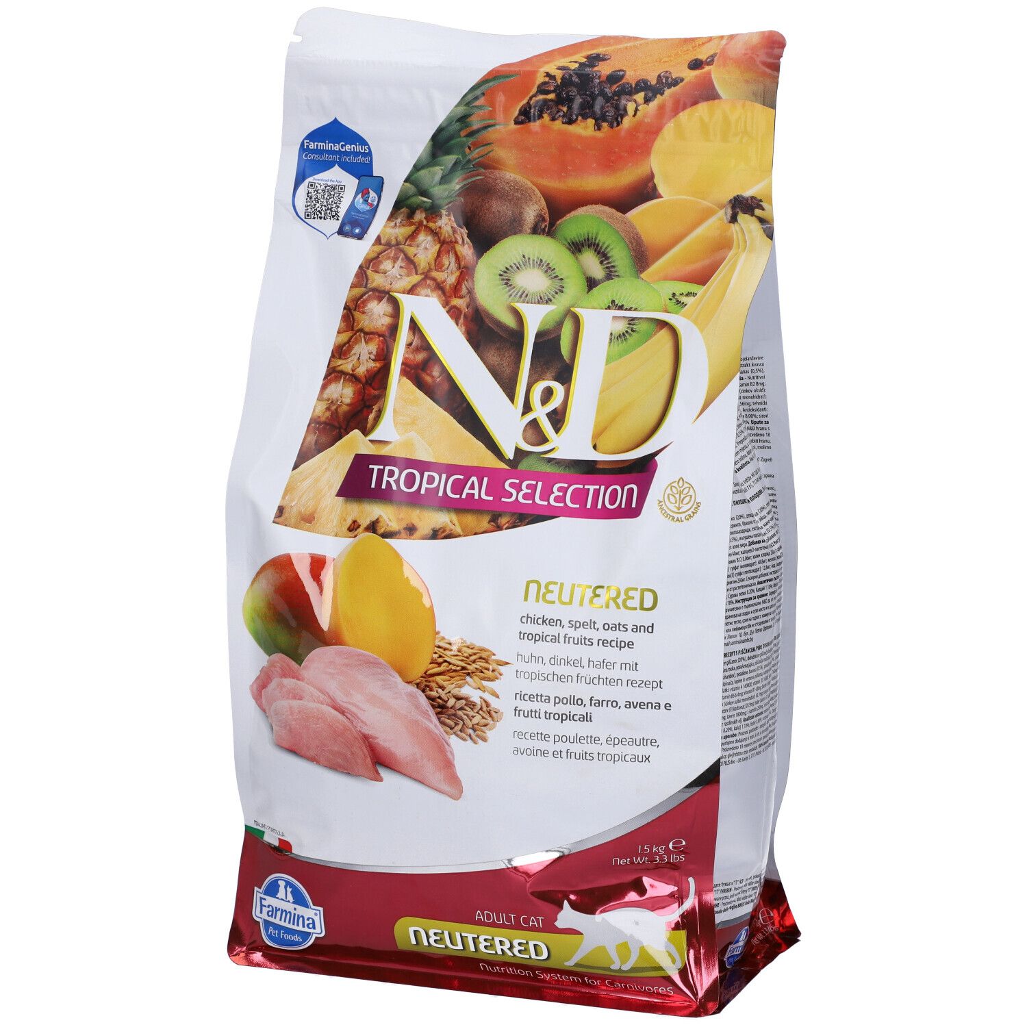 Farmina® N&D Cat Tropical Selection Chiecken Neutered 1500 g Mangime