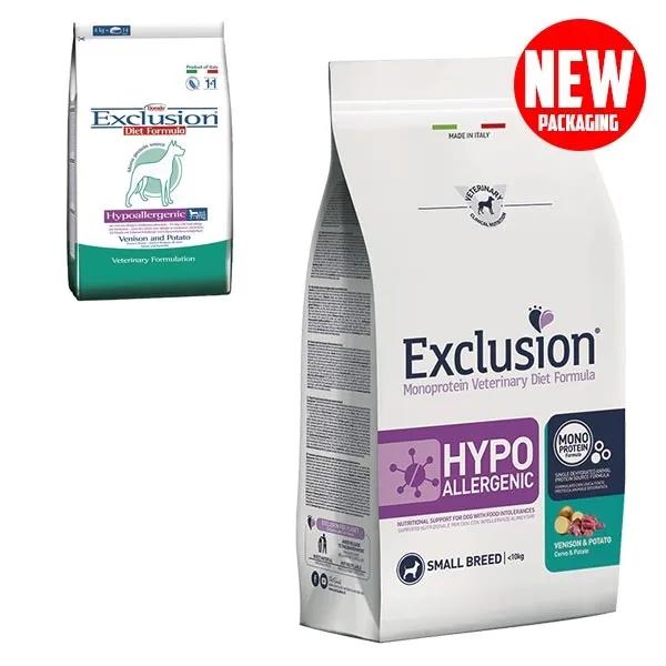Exclusion Cane Diet Hypoallergenic Adulto Small Cervo e Patate Sacco da 2 kg
