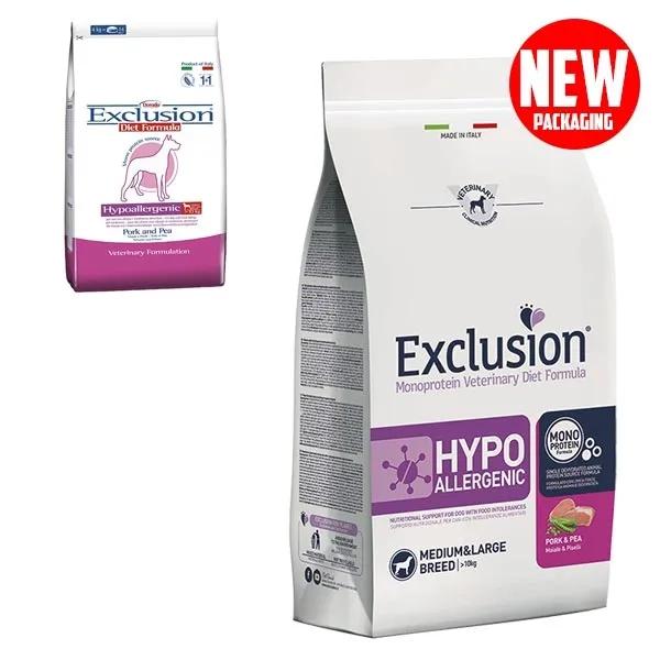 Exclusion Hypoallergenic Alimento Dietetico per Cani Supporto Intolleranze Sacco da 2 kg