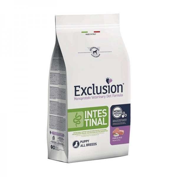 Exclusion Monoprotein Veterinary Diet Formula Intestinal Crocchette Suino/Riso Per Cani Cuccioli Piccola Taglia Sacco 12Kg — confronto prezzi