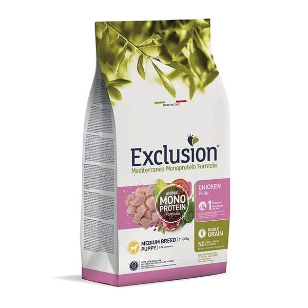 Exclusion Mediterraneo Monoproteico Puppy Taglia Media Pollo Alimento Secco 3 Kg