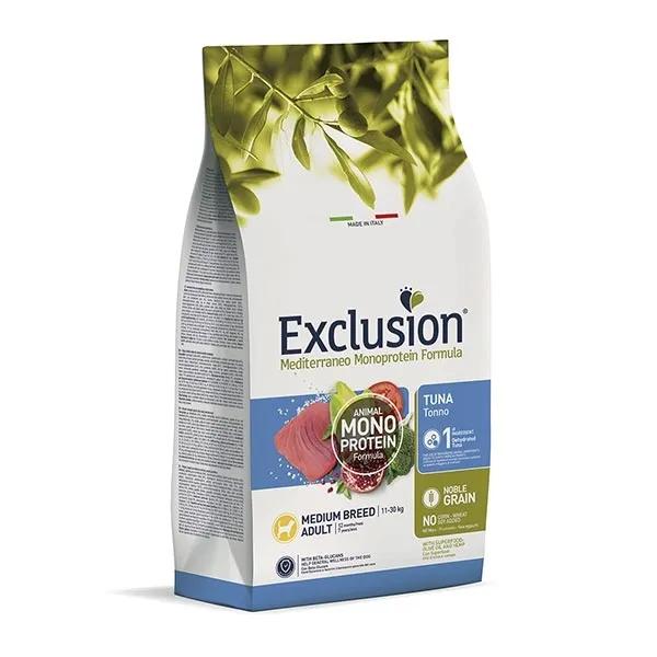 Exclusion Exclusion Exclusion Exclusion Mediterraneo Monoprotein Adult Medium Breed con Tonno 3 KG