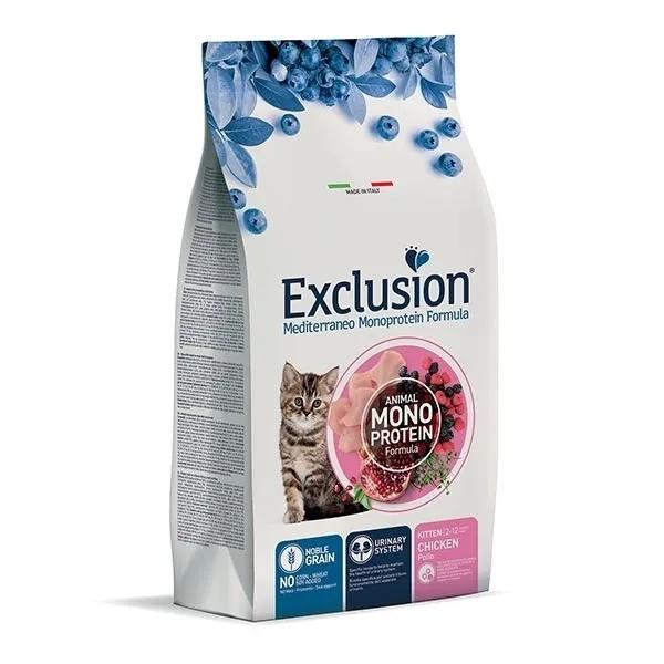 Exclusion Mediterraneo Monoprotein Kitten Pollo Alimento Secco per Gatti Sacco Da 1,5 Kg