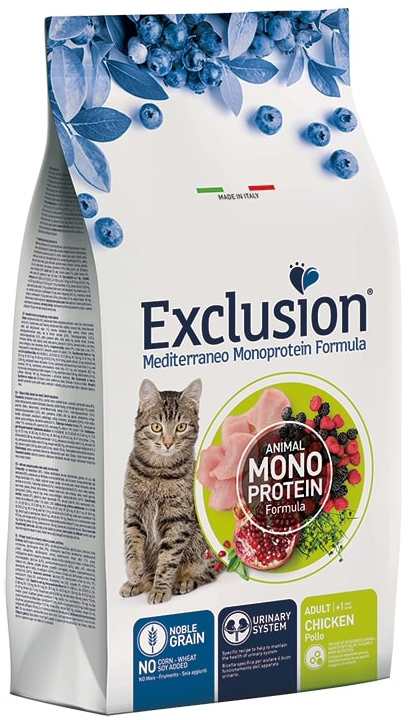 EXCLUSION GATTO MEDITERRANEO MONOPROTEICO NOBLE GRAIN ADULT POLLO 1,5KG