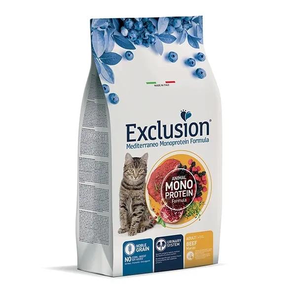 Exclusion Mediterraneo Cibo Secco per Gatti Adulti Monoproteico con Manzo 1,5 kg