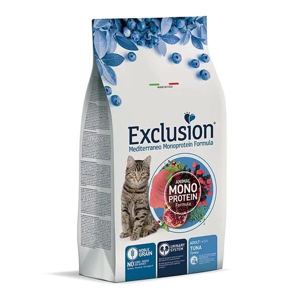 Exclusion Mediterraneo Monoprotein Adulto Tonno Cibo Secco per Gatti Antiboli e Urinario 1,5 kg