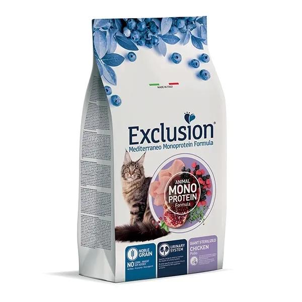 Exclusion Mediterraneo Gatto Alimento Secco Monoproteico per Sterilizzati Sacco da 1,5 kg