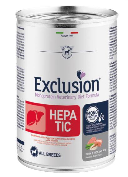 Exclusion Veterinary Diet Hepatic All Breeds Alimento Umido Dietetico per Cani 200 g