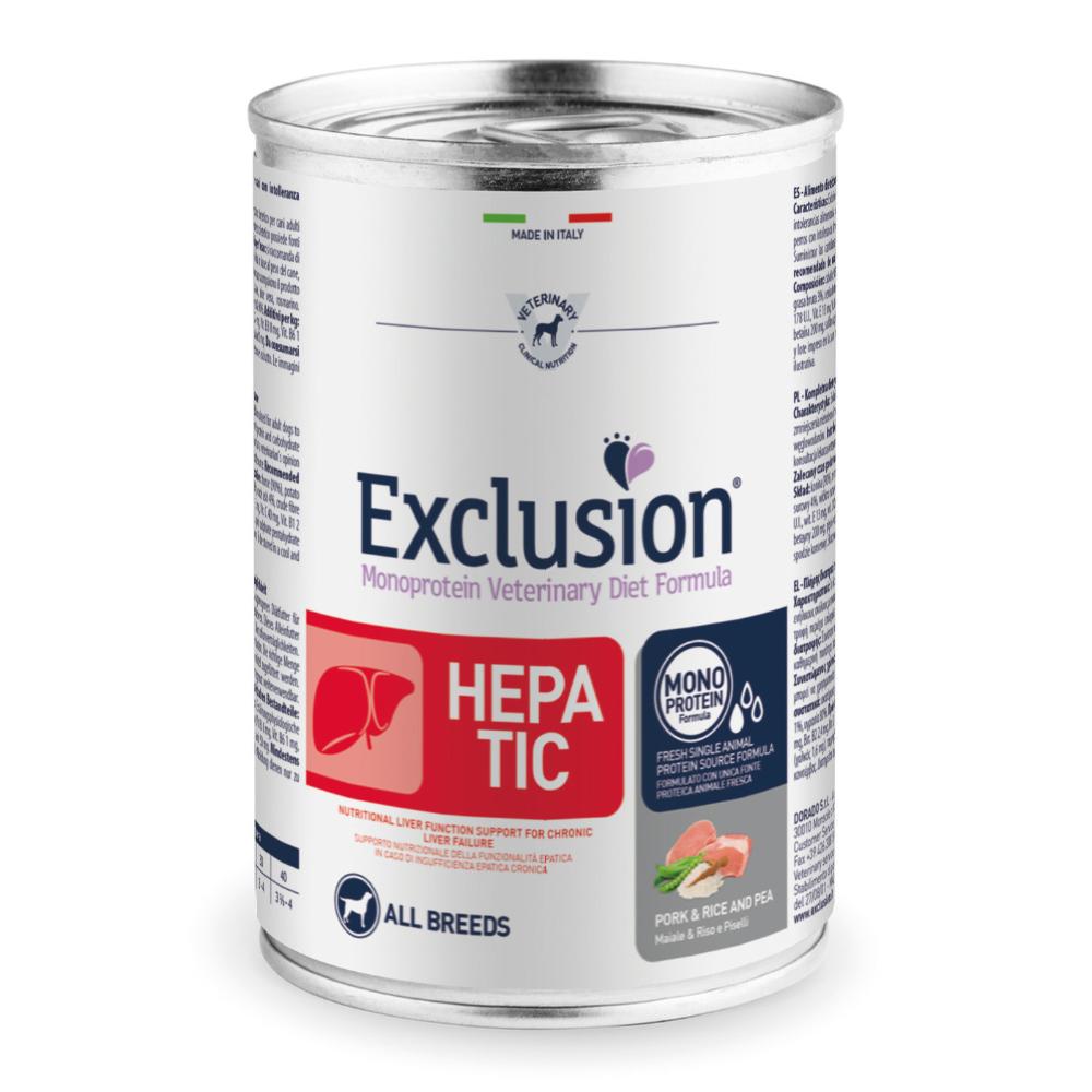 Exclusion Veterinary Diet Hepatic All Breeds Alimento Umido Dietetico per Cani 400 g