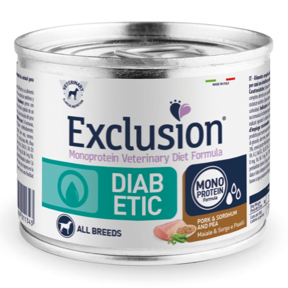 Exclusion Veterinary Diet Diabetic All Breeds Alimento Umido Dietetico per Cani 200 g