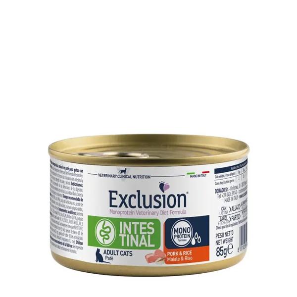Exclusion Cat Intestinal Maiale & Riso 85gr Exclusion Monoprotein Veterinary Diet Formula