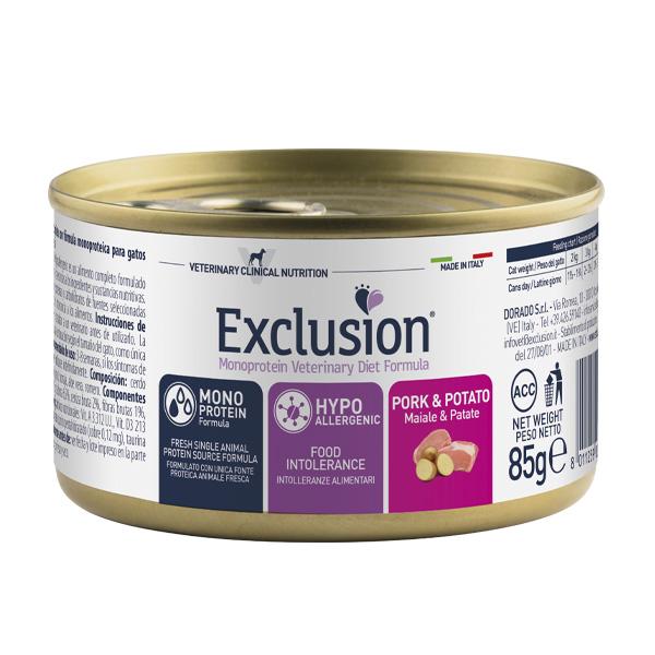 Exclusion Gatto Diet Hypoallergenic Adulto Maiale & Patate Lattina 85 Gr — confronto prezzi