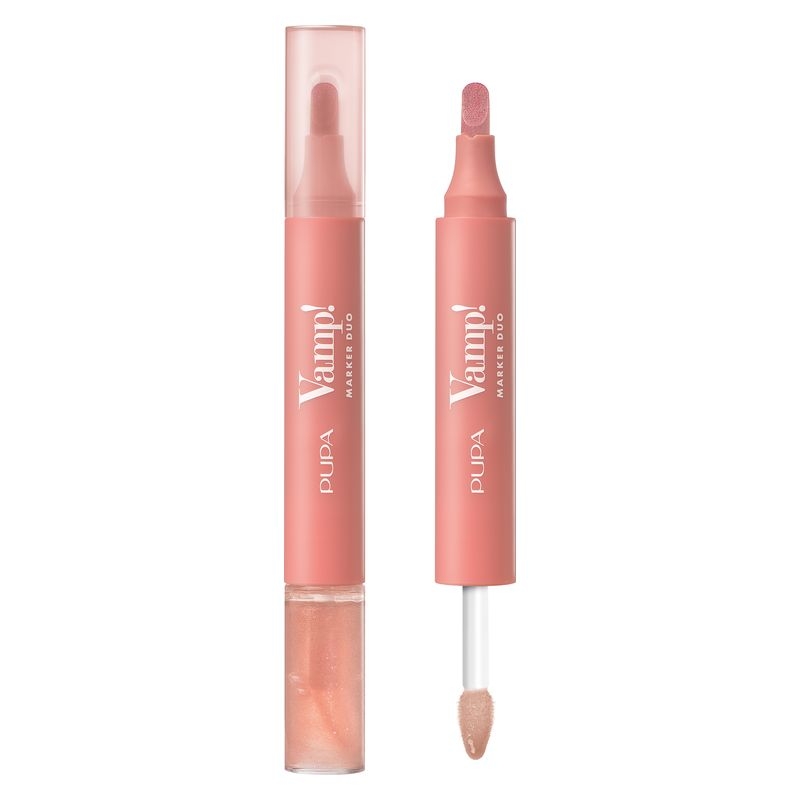 Pupa Vamp! Marker Duo 002 Frozen Rose Tinta Labbra E Oil-gloss 4ml