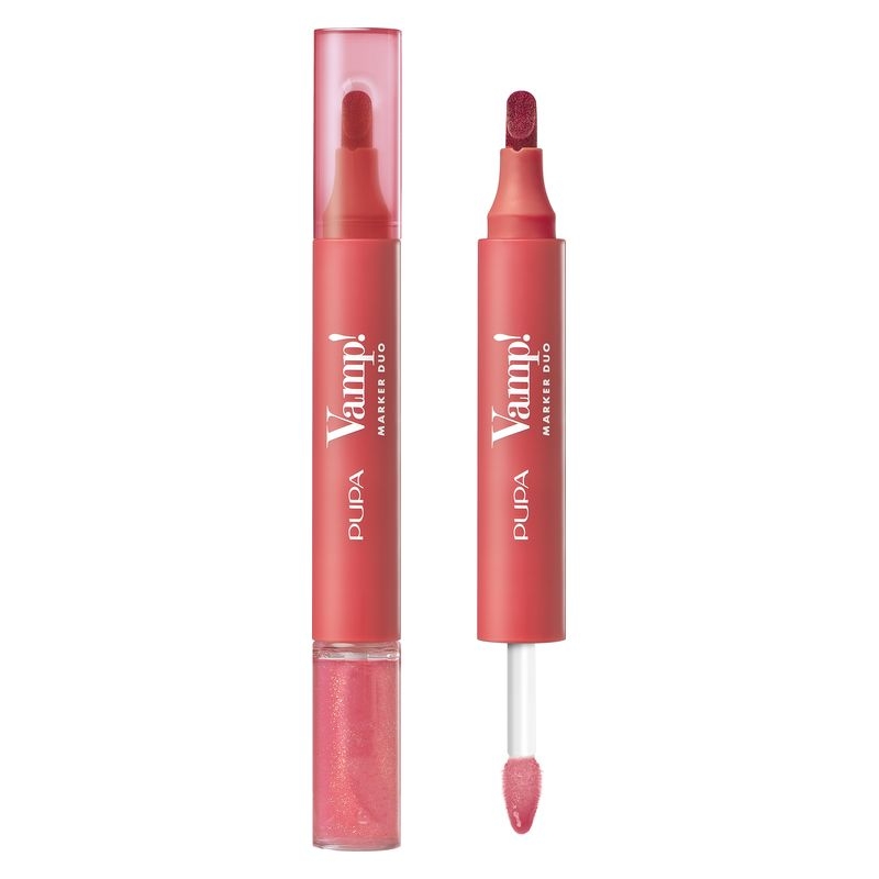 Pupa Vamp! Marker Duo 004 Spicy Raspberry Tinta Labbra E Oil-gloss 4ml