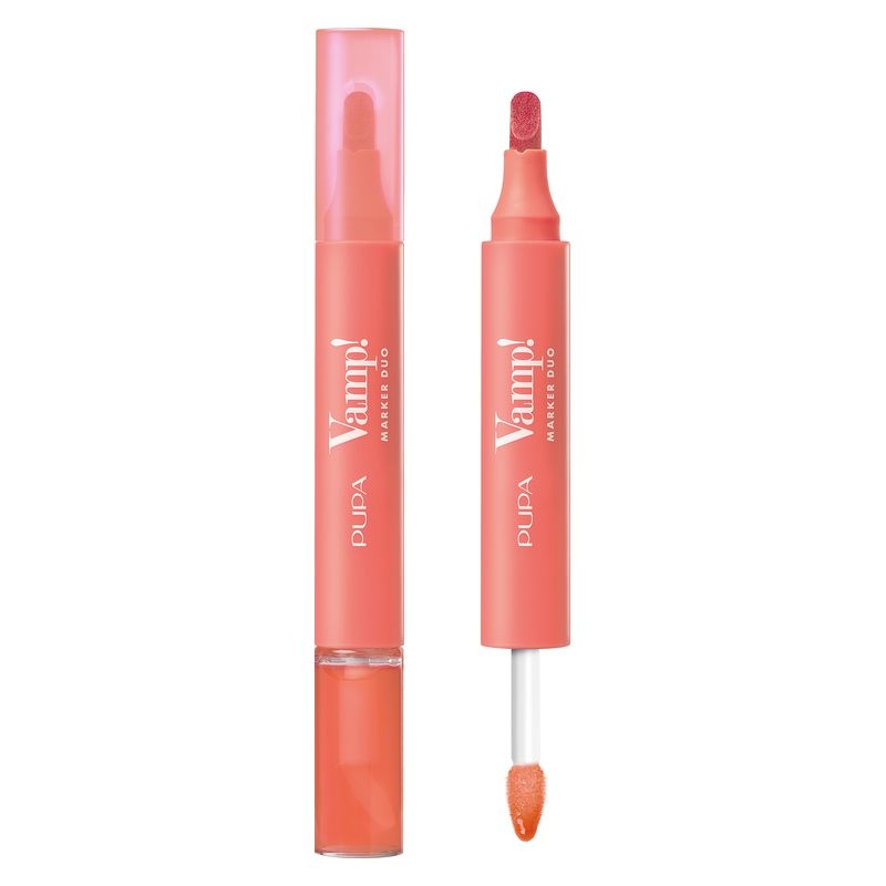 Pupa Vamp! Marker Duo 008 Orange Sorbet Tinta Labbra E Oil-gloss 4ml