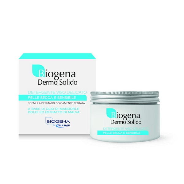 Biogena Dermo Solido Detergente Struccante Viso Per Pelle Delicata, Secca e Grassa 140 ml