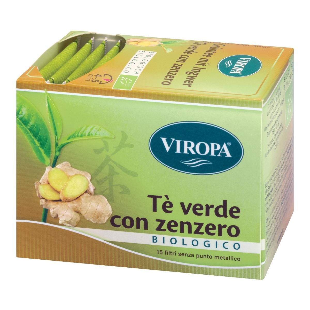 Viropa Te' Verde con Zenzero Bio Bustine 15 pz filtro