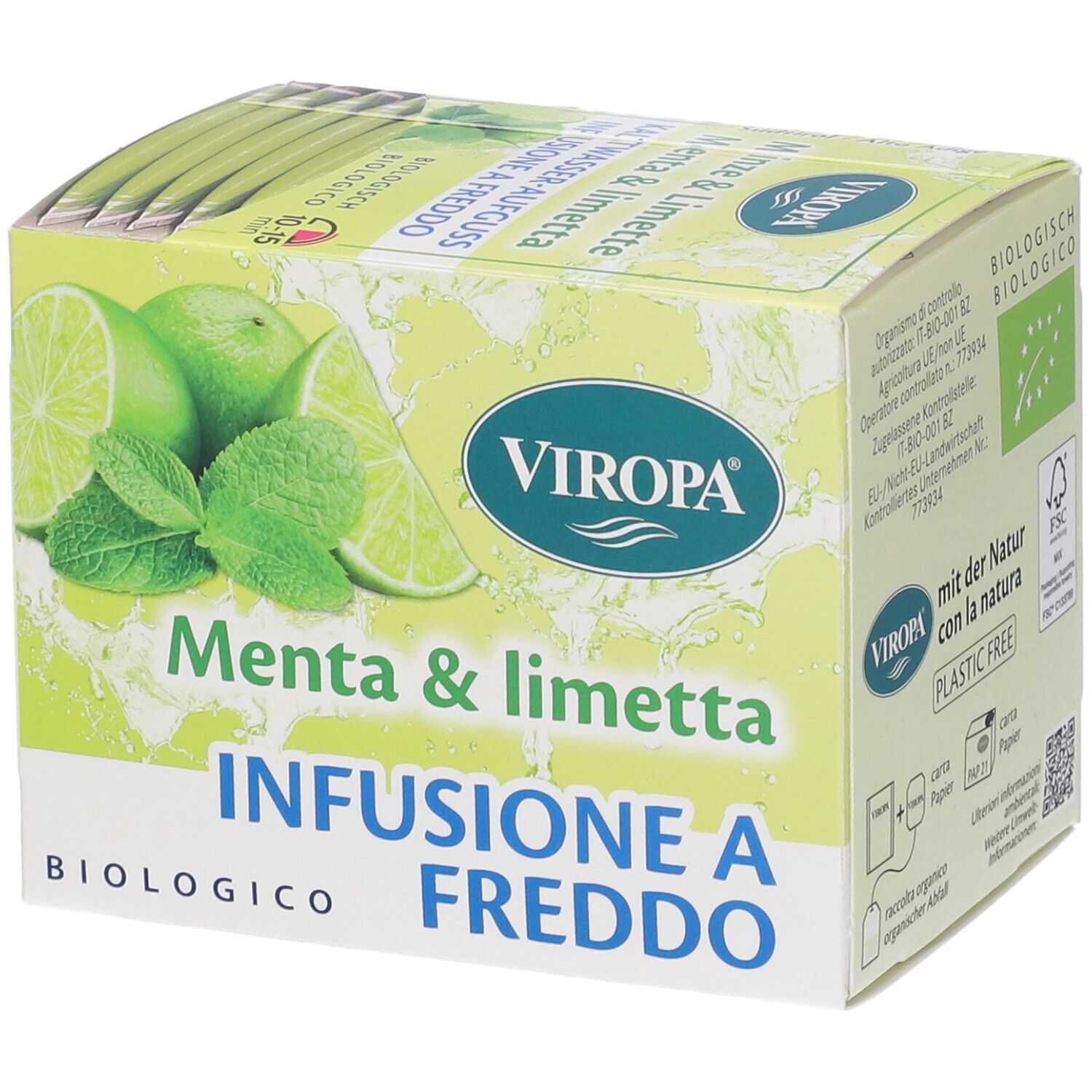 Viropa Infuso Menta E Limetta Bio Filtri 39 g Bustine filtro