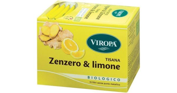 Viropa Zenzero e Limone Tisana Bio 15 pz Bustine filtro
