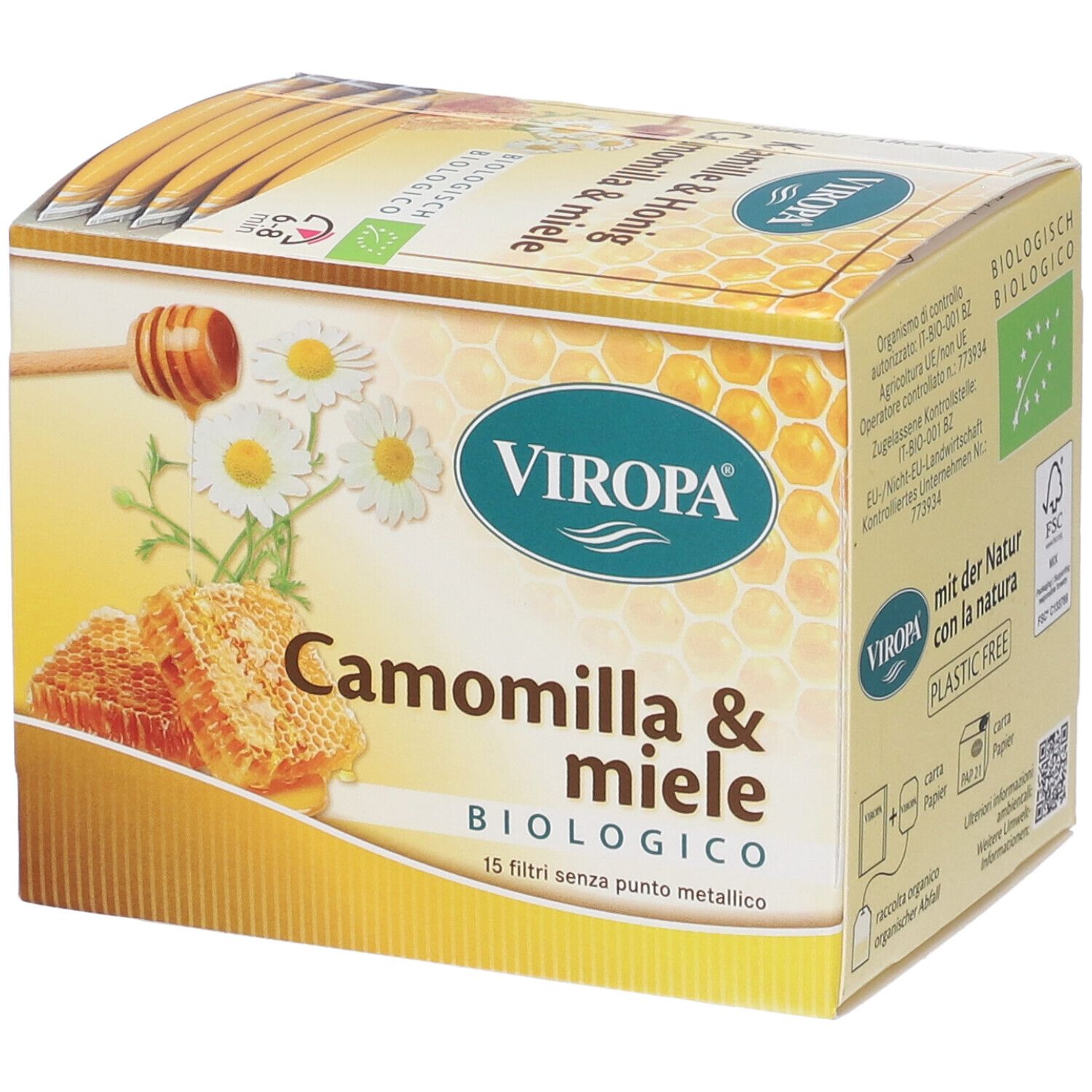 Viropa Camomilla & Miele Bio Filtri 22,5 g Bustine filtro