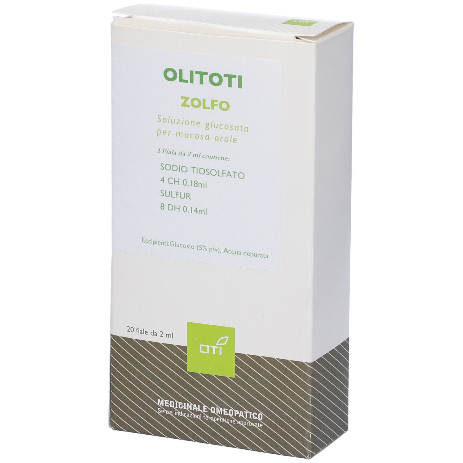 Oti Olitoti Zolfo Soluzione Glucosata per Mucosa Orale 20 Fiale — confronto prezzi