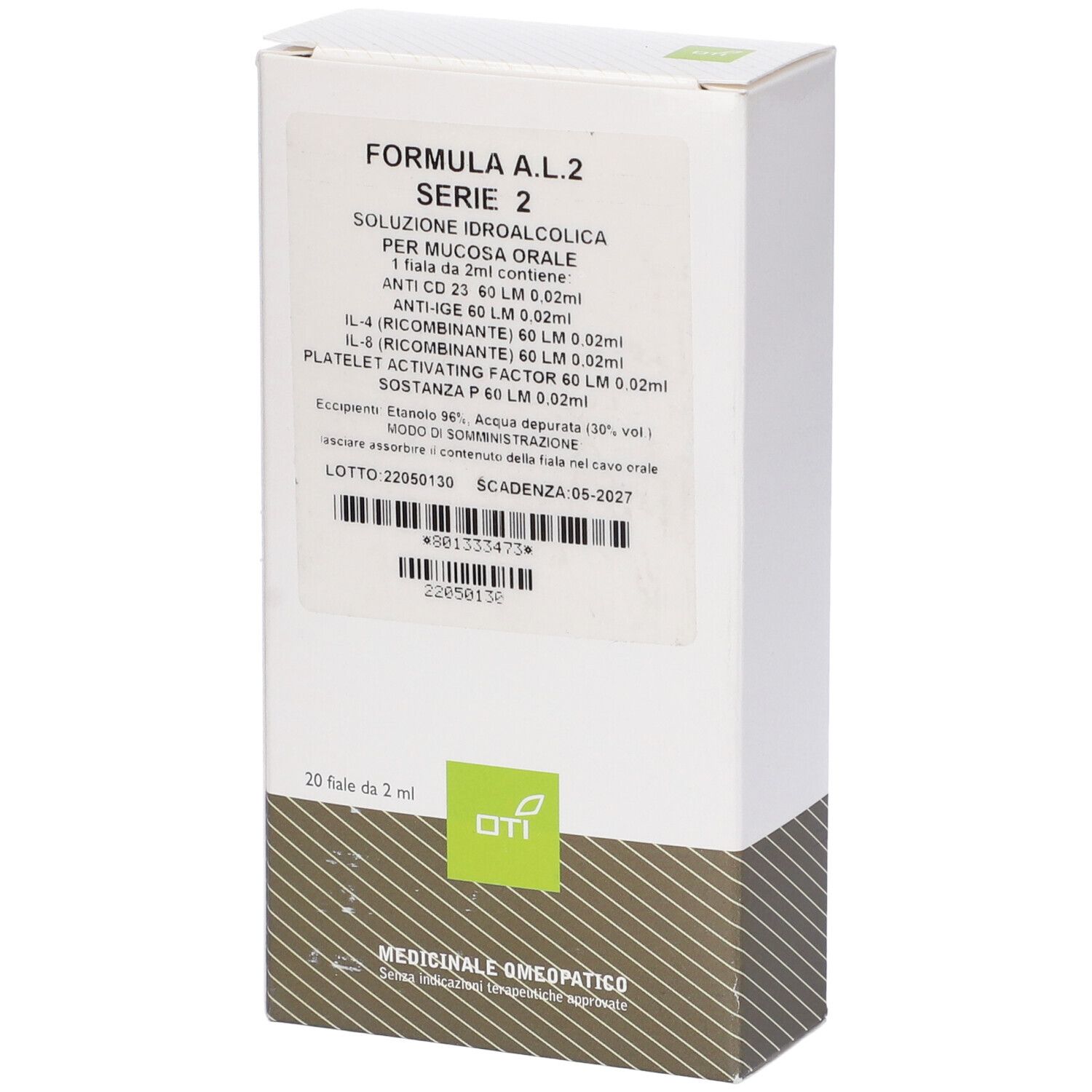Formula AL2 OTI Serie 2 Interruttore Automatico 20A per Impianti Elettrici Domestici e Industriali