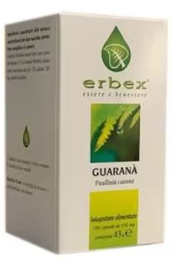 Erbex Guarana Integratore Stimolante Naturale 100 capsule