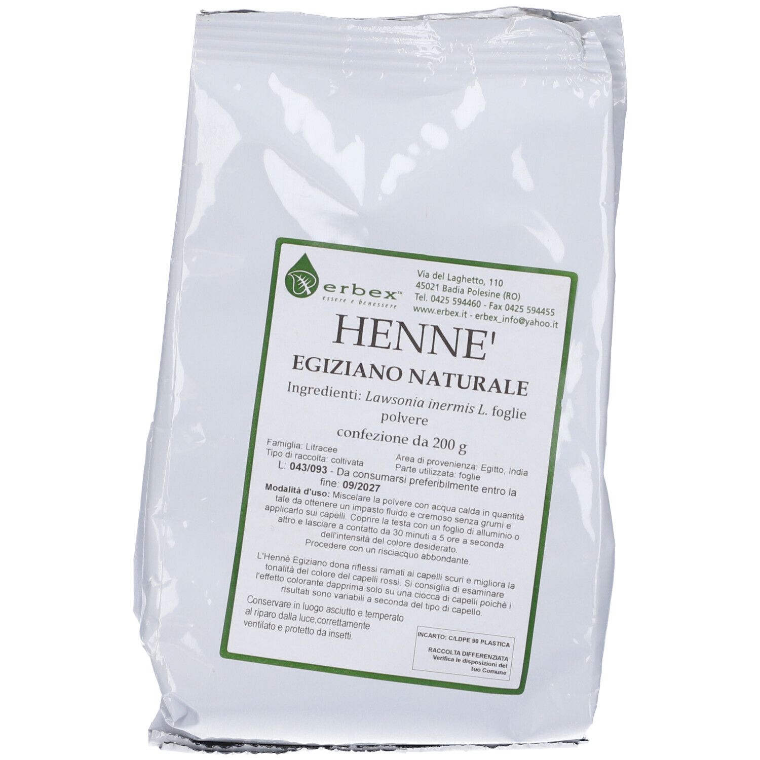 Henne Egiziano Naturale Rosso 200 G g Altro