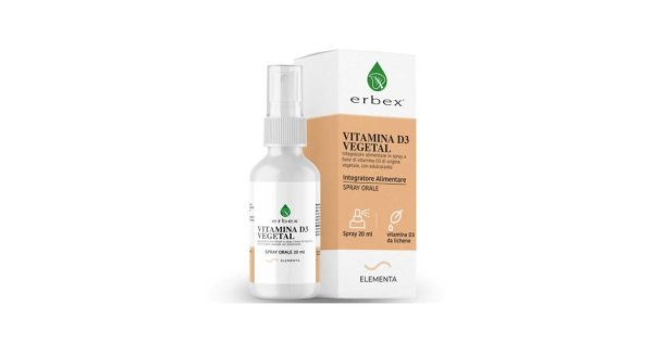 Vitamina D3 Vegetal Integratore Per Le Ossa E Per Il Sistema Immunitario Spray Orale 20ml