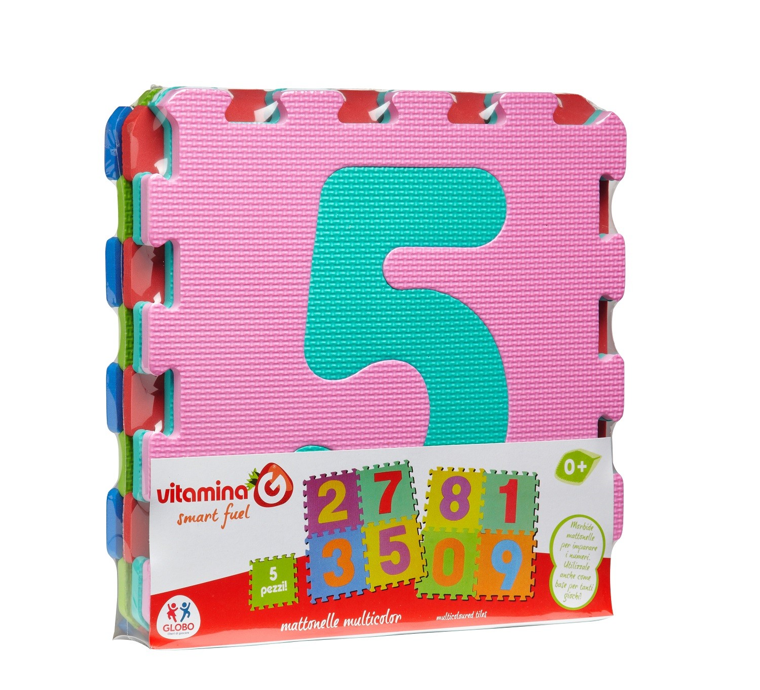 Specs Tappeto Puzzle Educativo con Numeri per Bambini Colorato 5 Pezzi